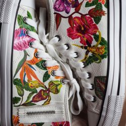 Ręcznie malowane ocieplane trampki ORCHIDEA