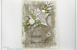 Zaśnieżona kartka świąteczna z gwiazdą