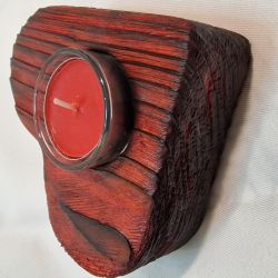 Świecznik drewniany świerk Shou Sugi Ban rubin, Romy No. 19