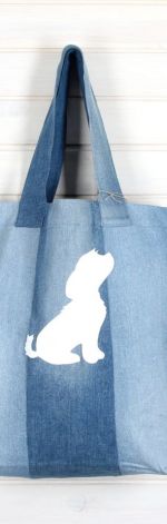 Ekologiczna torba dżinsowa z psem