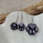 Fioletowa Łapka – komplet biżuterii z motywem psiej łapy - 4