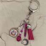 Brelok "Różowa Sowa z Księżycem" – ozdobny brelok do kluczy i torebki - 2