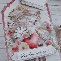 Kartka dla nauczyciela z sową 2, personalizacja
