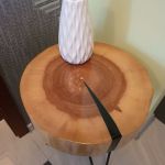 Stolik kawowy plaster drewna jesion żywica - 
