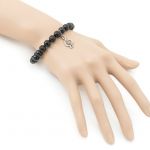 Bransoletka onyx klucz wiolinowy srebro 925 - Bransoletka onyx klucz wiolinowy srebro 925 b
