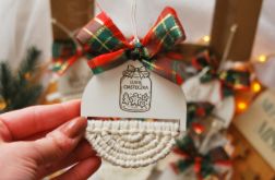 Makramowe zawieszki choinkowe białe HDF