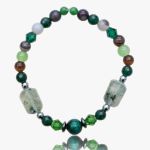 Agat,kamień słoneczny,prehnit bransoletka  - bez tła