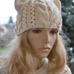 Czapka kocurek kremowa - czapka