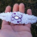 Bransoletka Biało-Fioletowa & kryształy - 