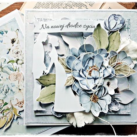 Na nową drogę życia - kartka ślubna w pudełku