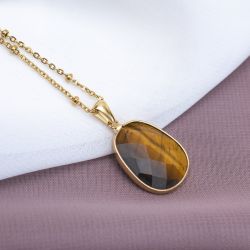 Naszyjnik "Golden Courage" - Odwaga i Pewność Siebie z Tygrysim Okiem