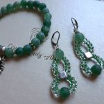 komplet biżuterii zielony agat - 