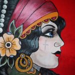 Ręcznie malowana torba zakupowa tote GIPSY - prezent dla studentki