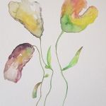 Kwiaty-trzy akwarele  - 