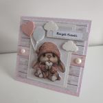 Kartka urodzinowa roczek z króliczkiem - Kartka urodzinowa roczek z króliczkiem