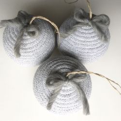 bombki bawełniane szare (komplet 3szt)