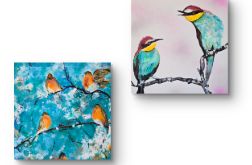 Ptasia kompozycja na plotnie