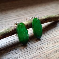 Kolczyki z żywicy epoksydowej -TAJEMNICZY LAS