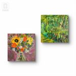 Kompozycja prac na płótnie 40x40x2 cm - 