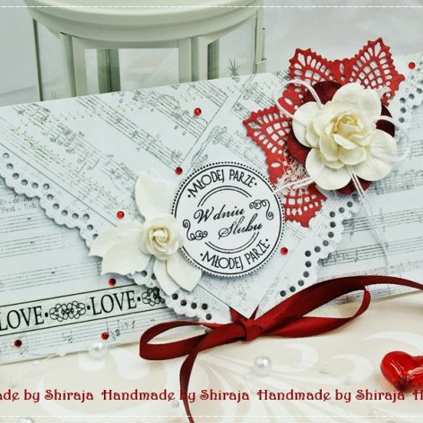 Kopertówka z okazji ślubu- bordowa serwetka