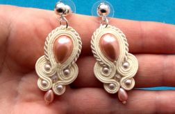 Kolczyki Łososiowy róż i Waniliowy krem