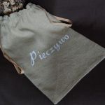 Lniany worek na pieczywo - biały haft - 