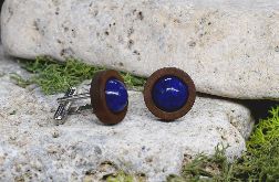 Drewniane spinki do mankietów lapis lazuli #52