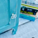 Szafka nocna, turkusowa, shabby chic, styl prowansalski - 