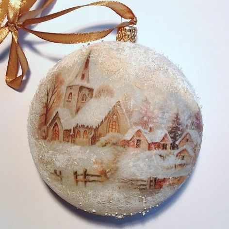 Bombka medalion zimowe widoki 3