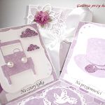Fioletowe pudełko dla Młodej Pary - kartka ślubna - 