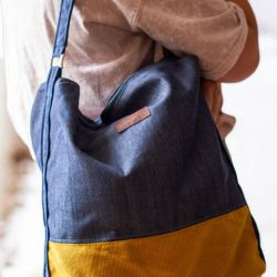 Bogo bag z granatowego jeansu