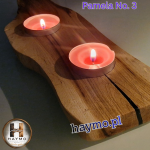 Świecznik dąb żywica elegancki Pamela No. 3 - 