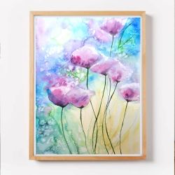 Oryginalna akwarela. Kwiaty 30x40cm