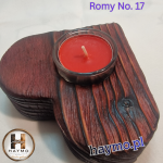 Świecznik drewniany świerk Shou Sugi Ban wiśnia, Romy No. 17 - 