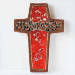 Krzyż ceramiczny czerwony