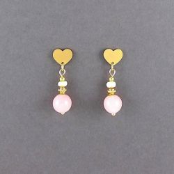 Kolczyki serca złote.