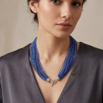 Naszyjnik Niebieski Sznurki Korali - 