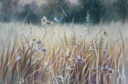 Gorąca Łąka, ręcznie malowany olejny