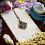 Miedziany wiktoriański wisiorek z awenturynem #357 - 