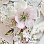 Kartka na ślub / kartka ślubna - kwiaty z tkaniny