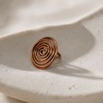 Miedź pierścionek spirala solarny talizman - Pierścionek z czystej miedzi spirala