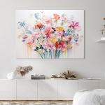 Obraz na płótnie - Kolorowe kwiaty - 100x70 cm  (1-0325) - wizualizacja