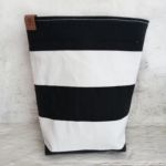Koszyk ,osłonka doniczki biało czarne pasy 28x17x11cm - 