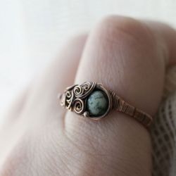 Katja - pierścień z agatem mszystym