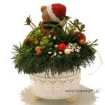 Stroik dekoracja Boże Narodzenie Miś z prezentem - Świąteczny miś dekoracja