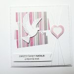 Kartka ręcznie robiona na Chrzest z gołębicą - Kartka handmade na chrzest z gołębicą