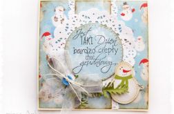 Kartka świąteczna z bałwankiem