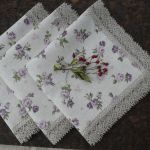 Zestaw serwet różyczki fioletowe - Tekstylia stołowe