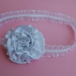 Opaska niemowlęca - "Satynowa biel" - 