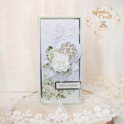 Kartka komunijna pamiątka "WhiteRoses3"GOTOWA